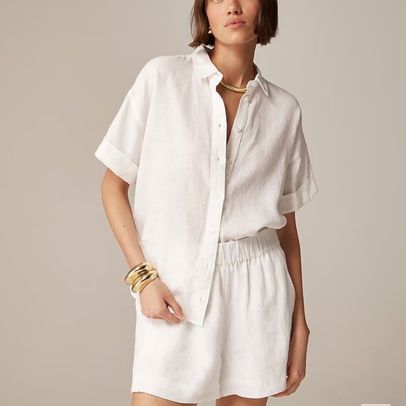 J. Crew Tops - J.Crew Baird McNutt Irish Linen Short Sleeve Button Down Medium